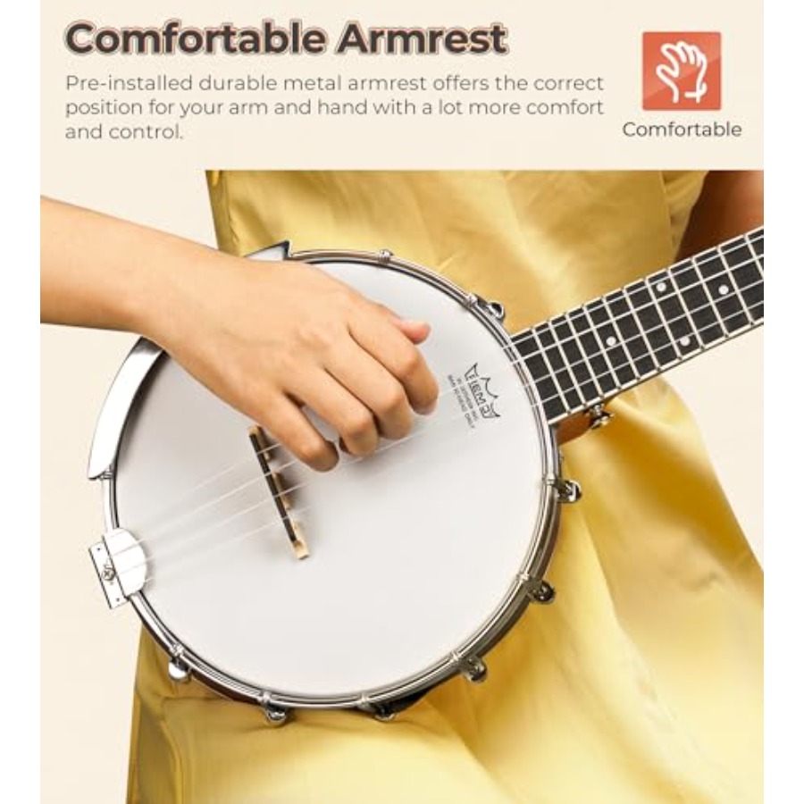 بانجولي 23 بوصة مع رأس REMO فا - مراجعة Ukulele Beginner Kit وسعره